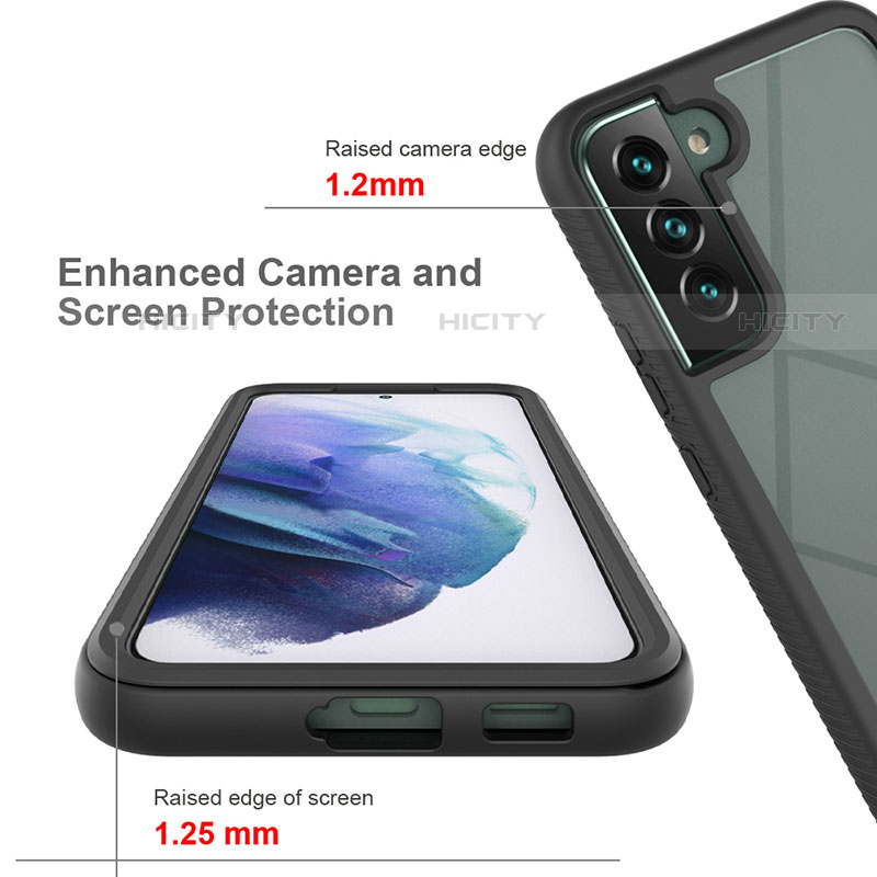 Samsung Galaxy S21 5G用360度 フルカバー ハイブリットバンパーケース クリア透明 プラスチック カバー M02 サムスン 