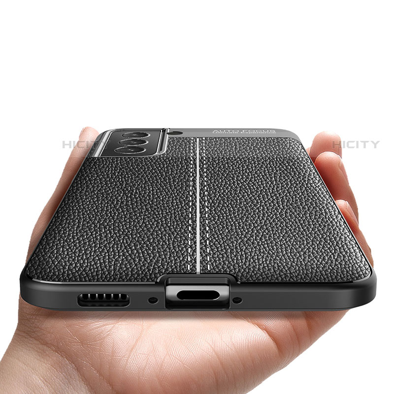 Samsung Galaxy S21 5G用シリコンケース ソフトタッチラバー レザー柄 カバー A01 サムスン 