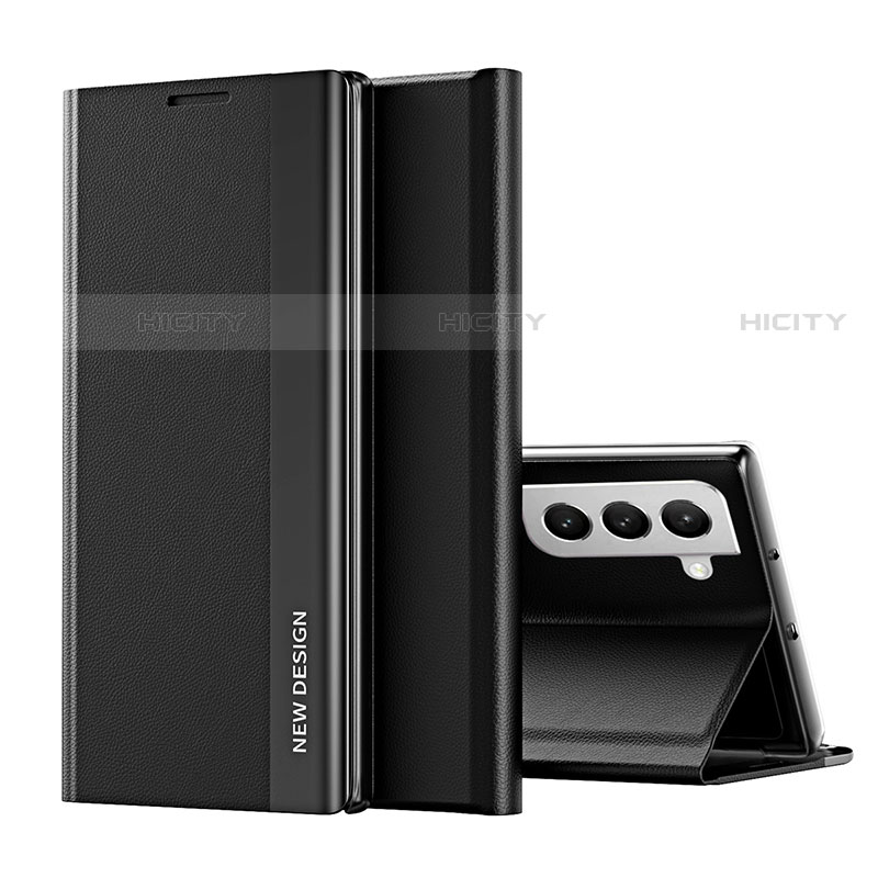 Samsung Galaxy S21 FE 5G用手帳型 レザーケース スタンド カバー サムスン ブラック