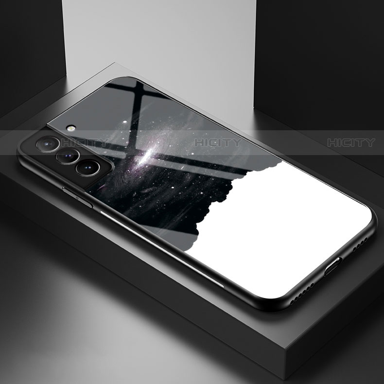 Samsung Galaxy S21 FE 5G用ハイブリットバンパーケース プラスチック 星空 鏡面 カバー S01 サムスン ホワイト