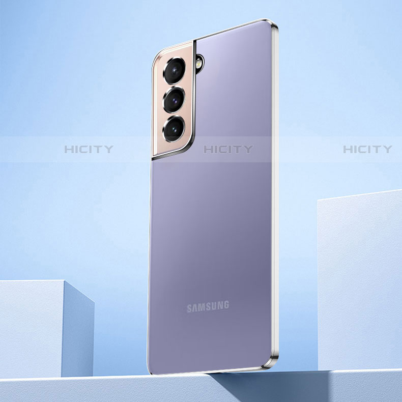 Samsung Galaxy S21 FE 5G用極薄ソフトケース シリコンケース 耐衝撃 全面保護 クリア透明 H07 サムスン シルバー