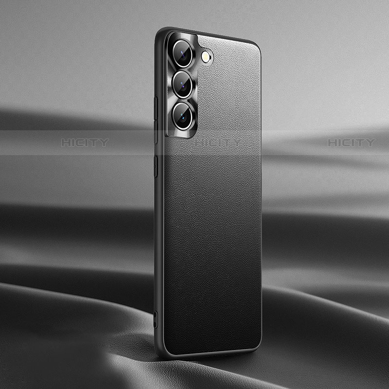 Samsung Galaxy S21 FE 5G用ケース 高級感 手触り良いレザー柄 C07 サムスン ブラック