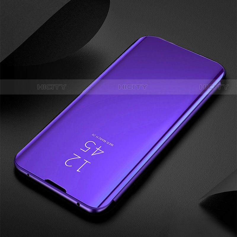 Samsung Galaxy S21 FE 5G用手帳型 レザーケース スタンド 鏡面 カバー L01 サムスン ミッドナイトネイビー