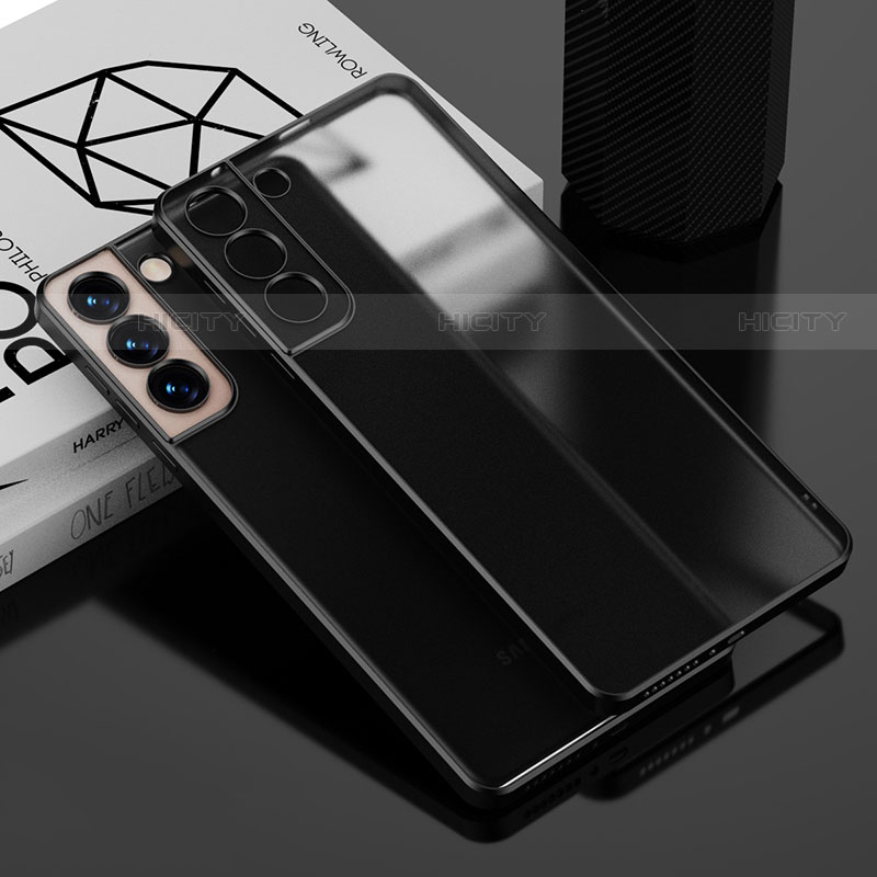 Samsung Galaxy S21 FE 5G用極薄ソフトケース シリコンケース 耐衝撃 全面保護 クリア透明 H04 サムスン ブラック