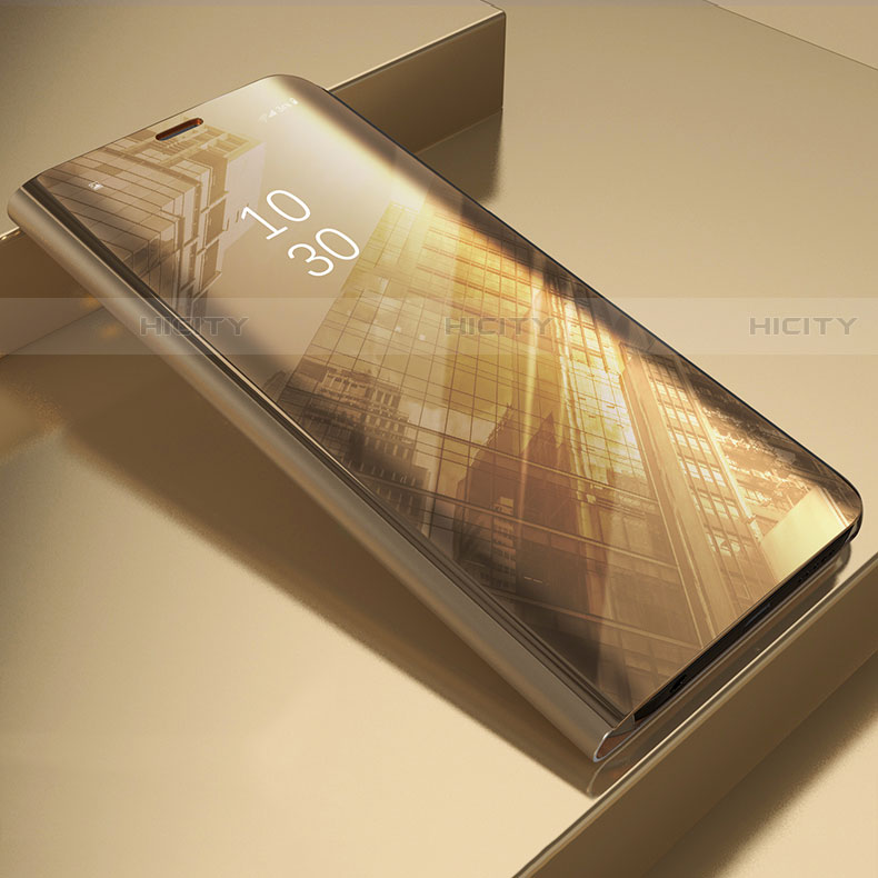 Samsung Galaxy S21 FE 5G用手帳型 レザーケース スタンド 鏡面 カバー L04 サムスン ゴールド
