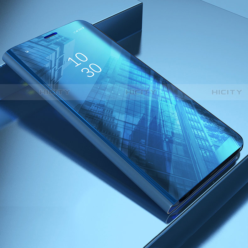 Samsung Galaxy S21 FE 5G用手帳型 レザーケース スタンド 鏡面 カバー L04 サムスン ネイビー