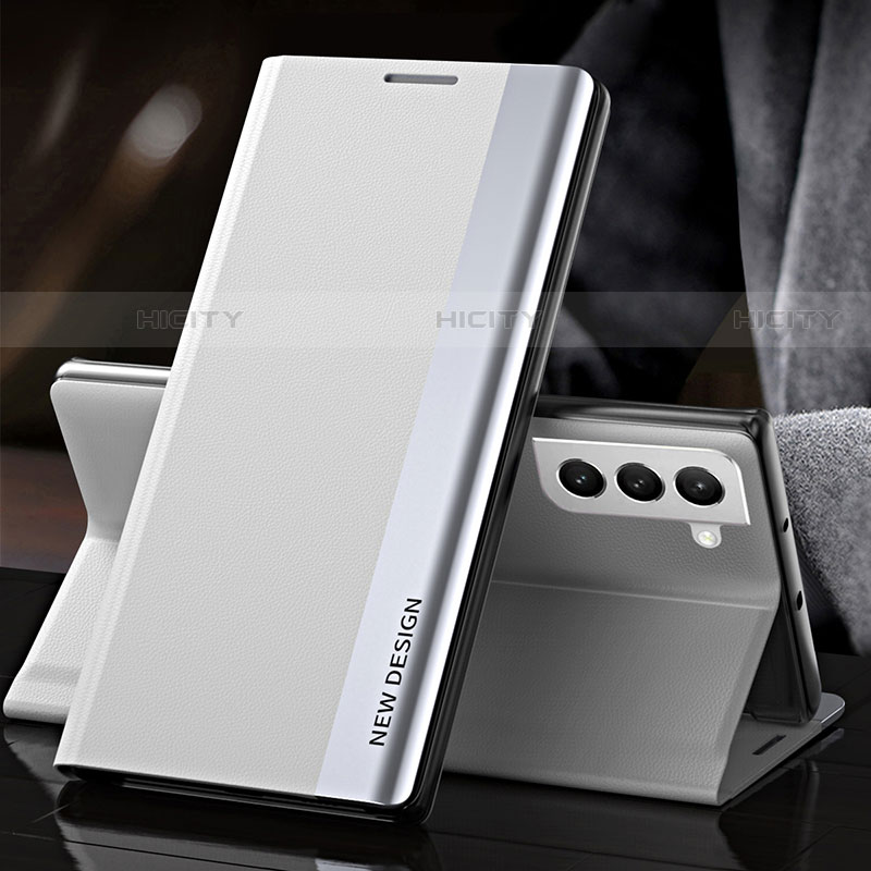 Samsung Galaxy S21 FE 5G用手帳型 レザーケース スタンド カバー L01 サムスン ホワイト