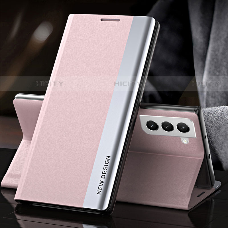 Samsung Galaxy S21 FE 5G用手帳型 レザーケース スタンド カバー L01 サムスン ピンク