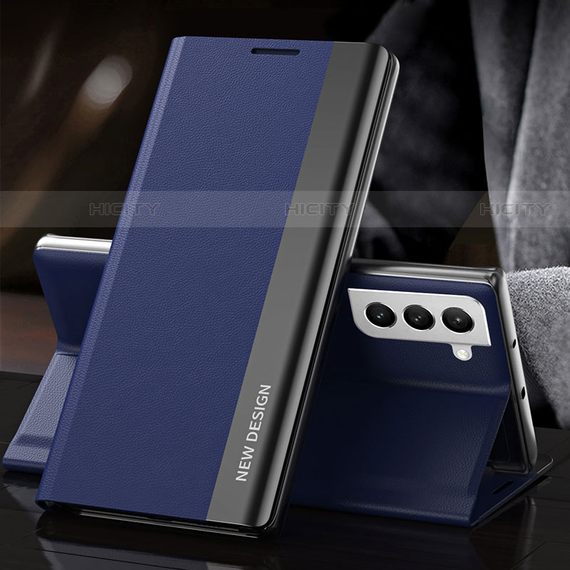 Samsung Galaxy S21 FE 5G用手帳型 レザーケース スタンド カバー L01 サムスン ネイビー