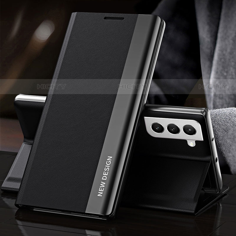 Samsung Galaxy S21 FE 5G用手帳型 レザーケース スタンド カバー L01 サムスン ブラック