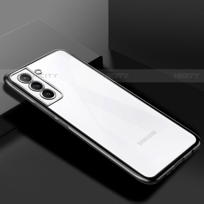 Samsung Galaxy S21 FE 5G用極薄ソフトケース シリコンケース 耐衝撃 全面保護 クリア透明 H02 サムスン ブラック