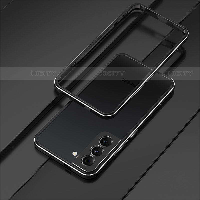 Samsung Galaxy S21 FE 5G用ケース 高級感 手触り良い アルミメタル 製の金属製 バンパー カバー サムスン ブラック