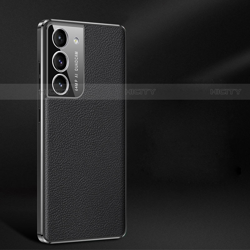Samsung Galaxy S21 FE 5G用ケース 高級感 手触り良いレザー柄 C10 サムスン ブラック