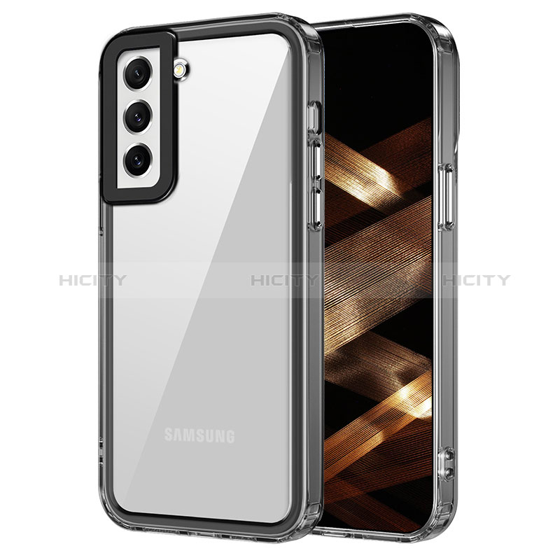 Samsung Galaxy S21 FE 5G用ハイブリットバンパーケース クリア透明 プラスチック カバー AC1 サムスン ブラック