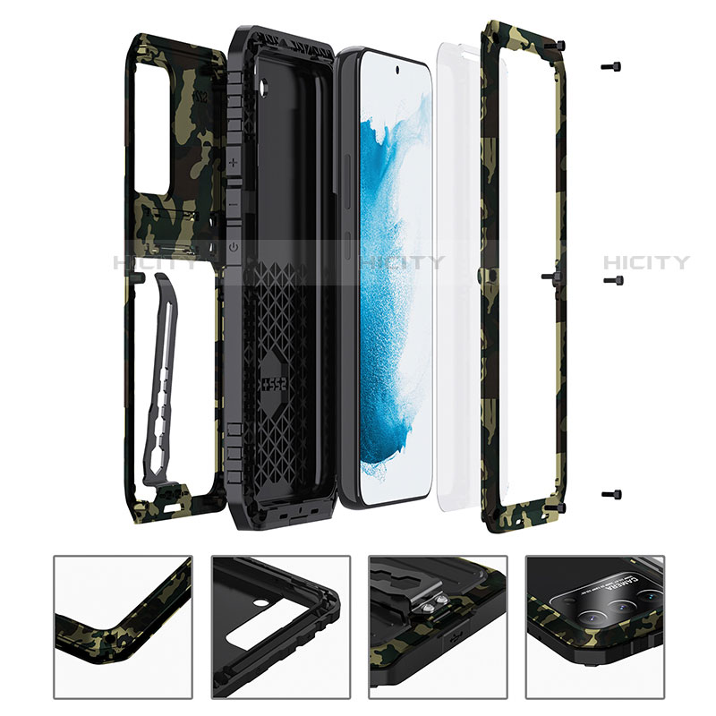 Samsung Galaxy S21 FE 5G用ハイブリットバンパーケース スタンド プラスチック 兼シリコーン カバー サムスン 