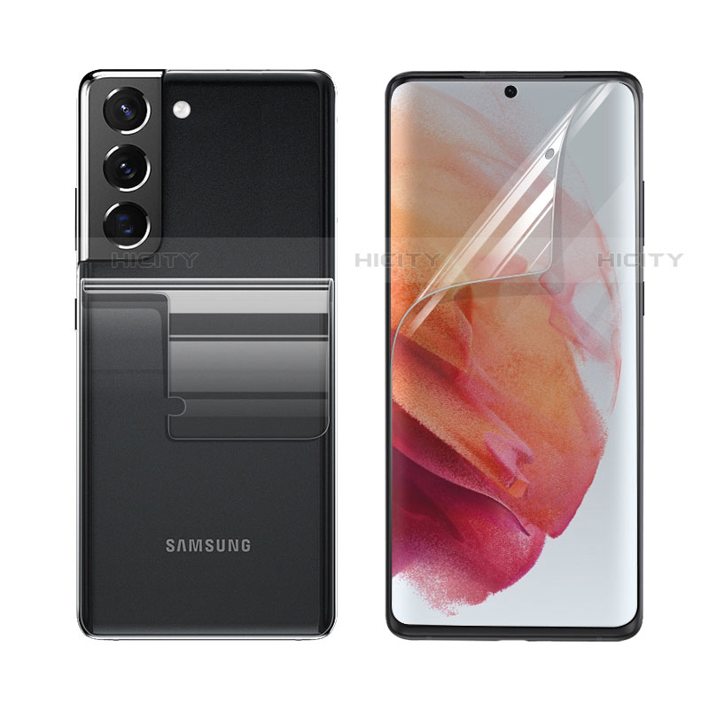 Samsung Galaxy S21 FE 5G用高光沢 液晶保護フィルム 背面保護フィルム同梱 サムスン クリア