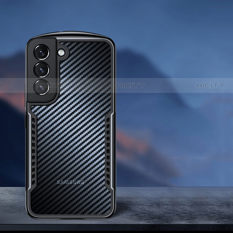 Samsung Galaxy S21 Plus 5G用極薄ソフトケース シリコンケース 耐衝撃 全面保護 クリア透明 T16 サムスン ブラック