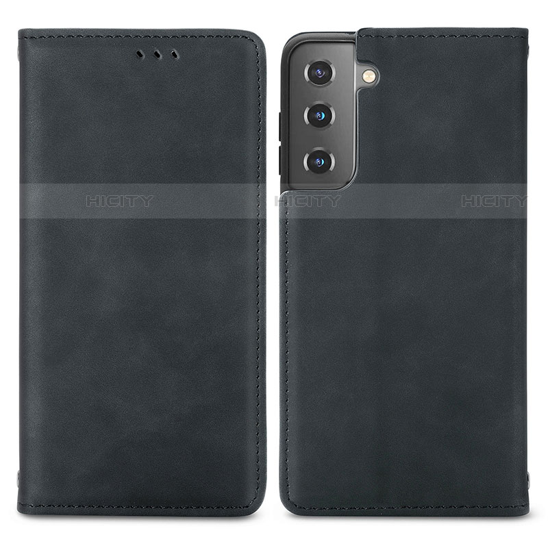 Samsung Galaxy S21 Plus 5G用手帳型 レザーケース スタンド カバー S04D サムスン ブラック