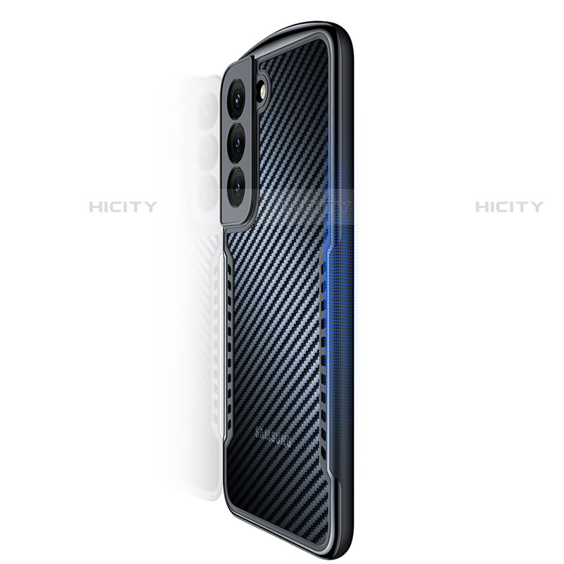 Samsung Galaxy S21 Plus 5G用極薄ソフトケース シリコンケース 耐衝撃 全面保護 クリア透明 T06 サムスン ブラック
