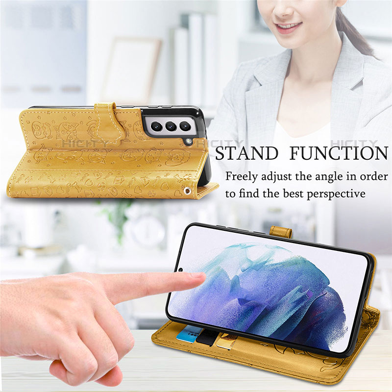 Samsung Galaxy S21 Plus 5G用手帳型 レザーケース スタンド パターン カバー S05D サムスン 