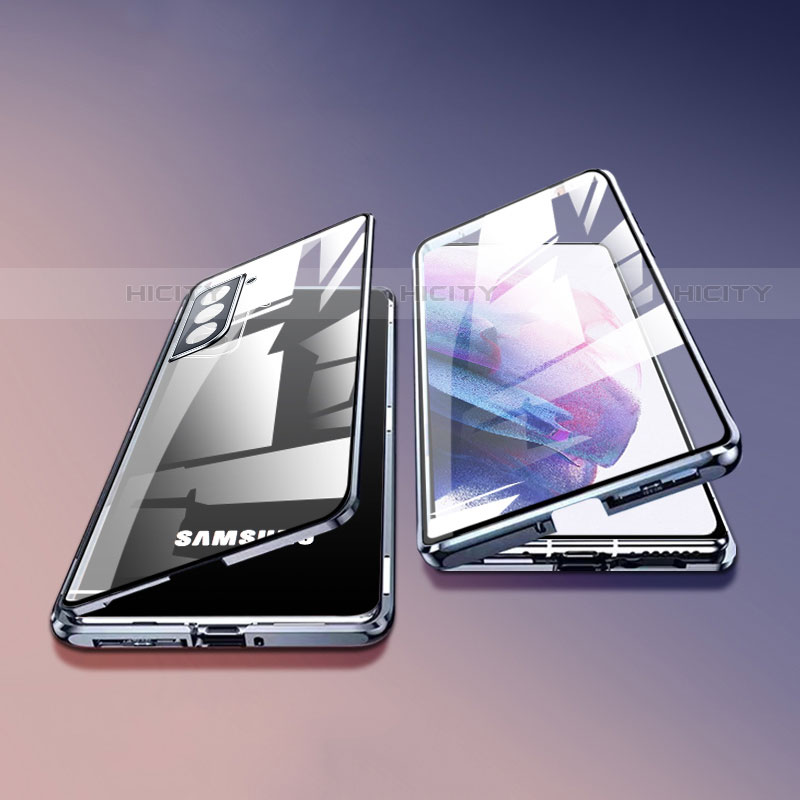 Samsung Galaxy S21 Plus 5G用ケース 高級感 手触り良い アルミメタル 製の金属製 360度 フルカバーバンパー 鏡面 カバー M03 サムスン 