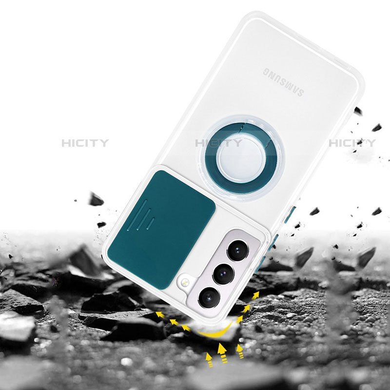 Samsung Galaxy S21 Plus 5G用極薄ソフトケース シリコンケース 耐衝撃 全面保護 クリア透明 アンド指輪 A01 サムスン 