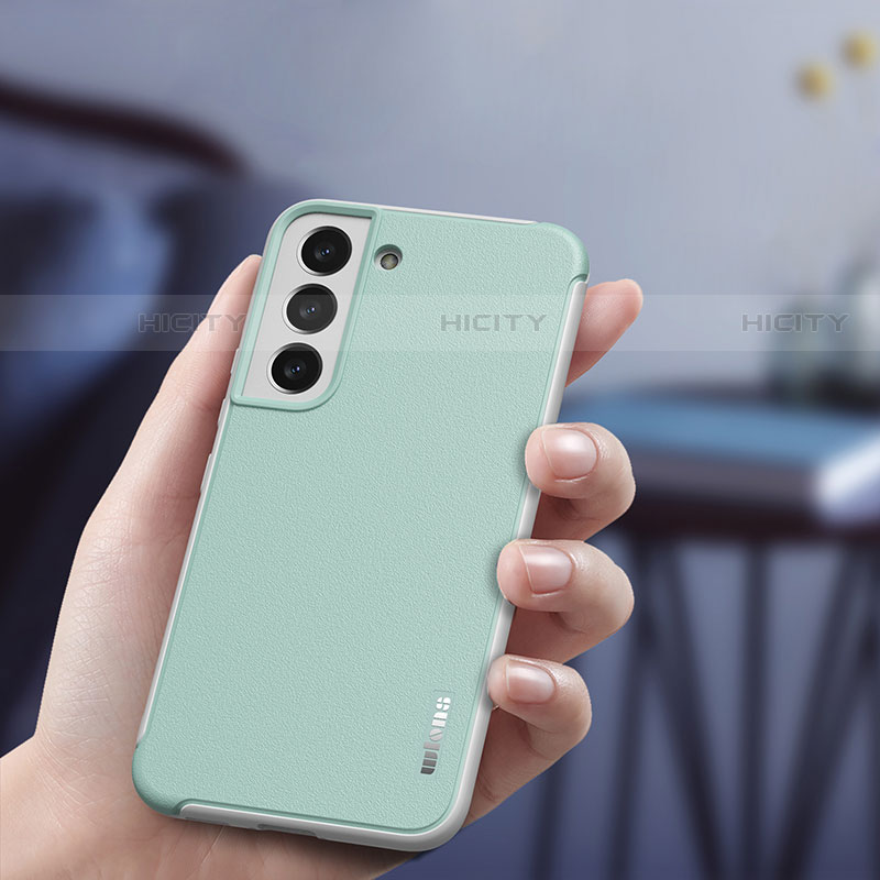 Samsung Galaxy S21 Plus 5G用シリコンケース ソフトタッチラバー レザー柄 カバー S05 サムスン