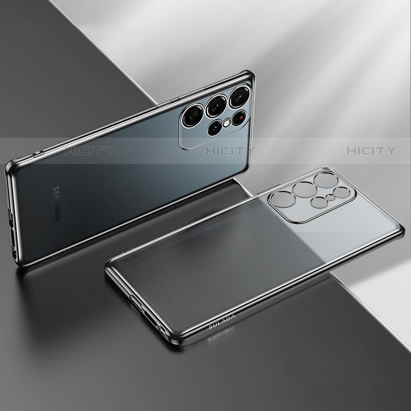 Samsung Galaxy S21 Ultra 5G用極薄ソフトケース シリコンケース 耐衝撃 全面保護 クリア透明 H03 サムスン ブラック