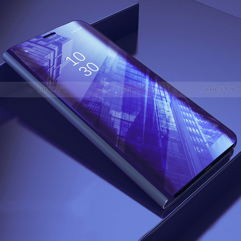 Samsung Galaxy S21 Ultra 5G用手帳型 レザーケース スタンド 鏡面 カバー L04 サムスン パープル