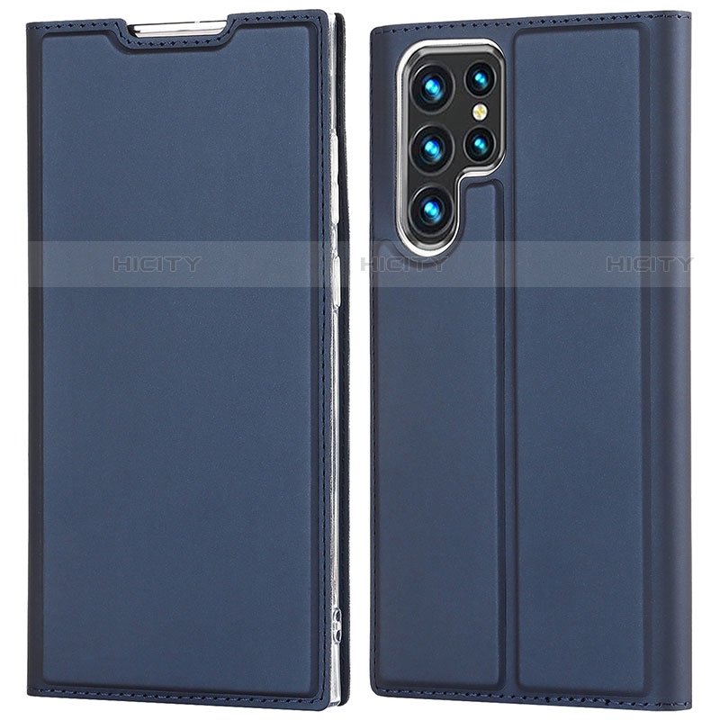 Samsung Galaxy S21 Ultra 5G用手帳型 レザーケース スタンド カバー D05T サムスン ネイビー