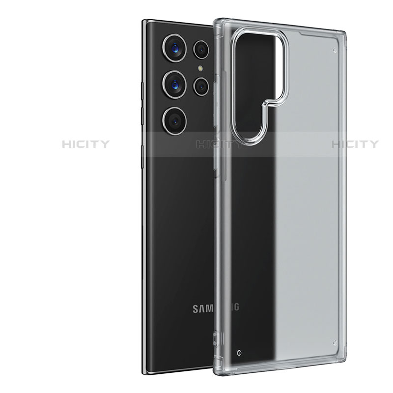 Samsung Galaxy S21 Ultra 5G用極薄ケース クリア透明 プラスチック 質感もマットU04 サムスン ホワイト