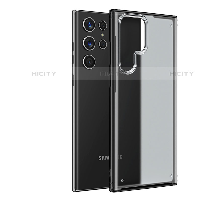 Samsung Galaxy S21 Ultra 5G用極薄ケース クリア透明 プラスチック 質感もマットU04 サムスン ブラック