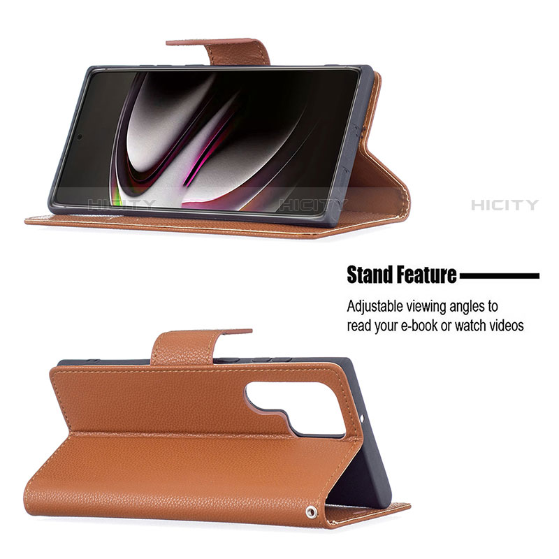 Samsung Galaxy S21 Ultra 5G用手帳型 レザーケース スタンド カバー B05F サムスン 