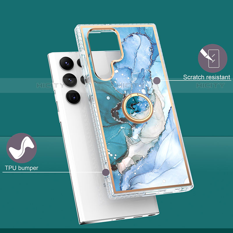 Samsung Galaxy S21 Ultra 5G用シリコンケース ソフトタッチラバー バタフライ パターン カバー S02 サムスン 