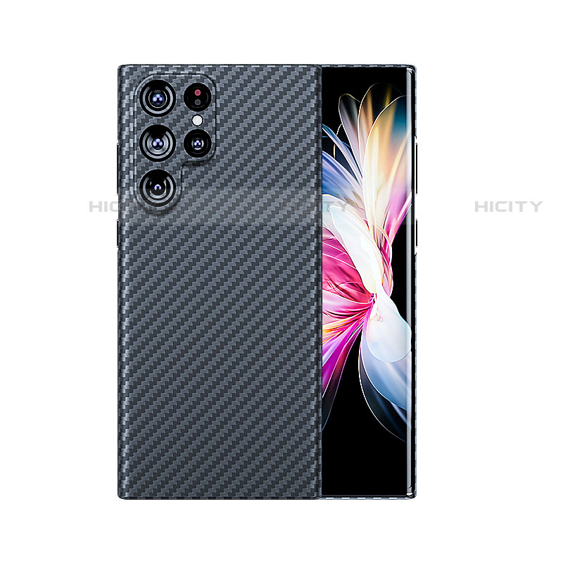 Samsung Galaxy S21 Ultra 5G用炭素繊維ケース ソフトタッチラバー ツイル カバー T02 サムスン 