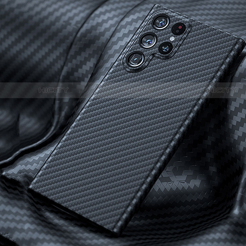 Samsung Galaxy S21 Ultra 5G用炭素繊維ケース ソフトタッチラバー ツイル カバー T02 サムスン 