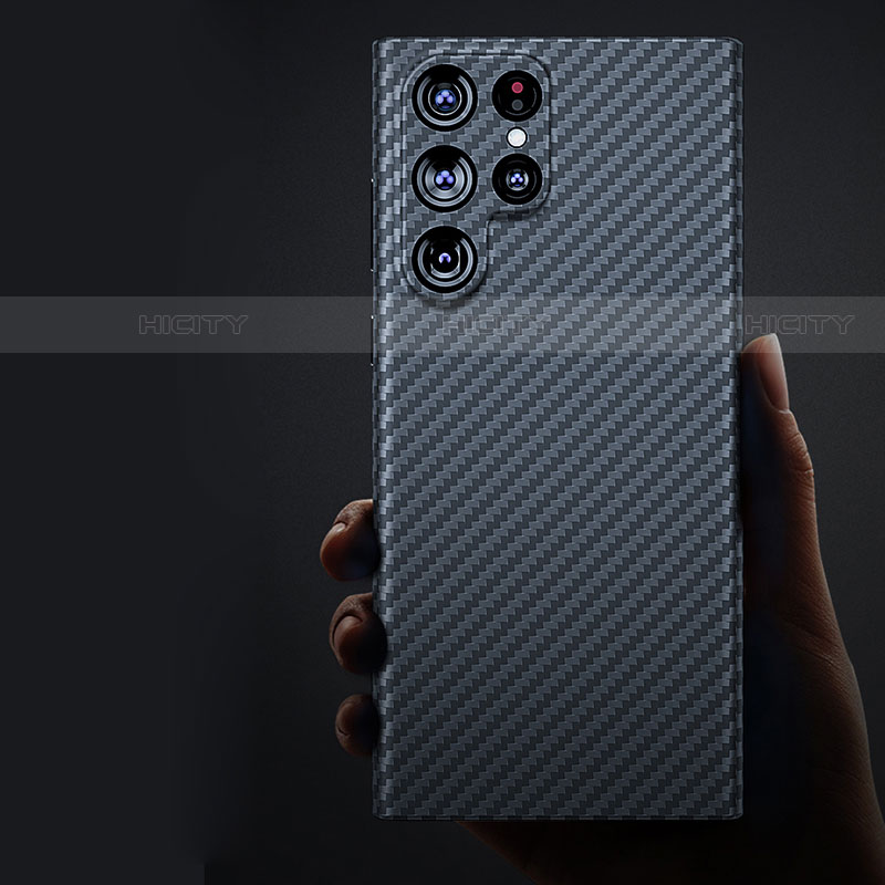 Samsung Galaxy S21 Ultra 5G用炭素繊維ケース ソフトタッチラバー ツイル カバー T02 サムスン 