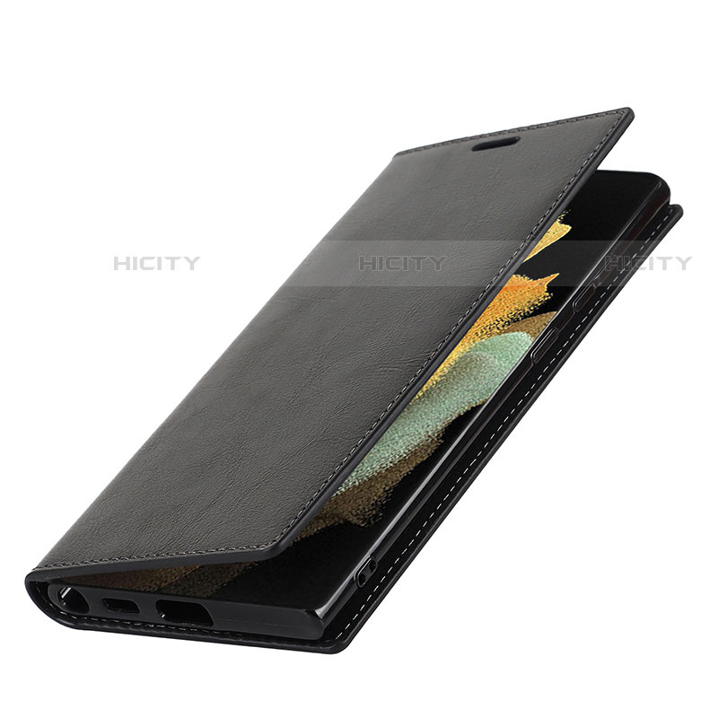 Samsung Galaxy S21 Ultra 5G用手帳型 レザーケース スタンド カバー T01D サムスン 