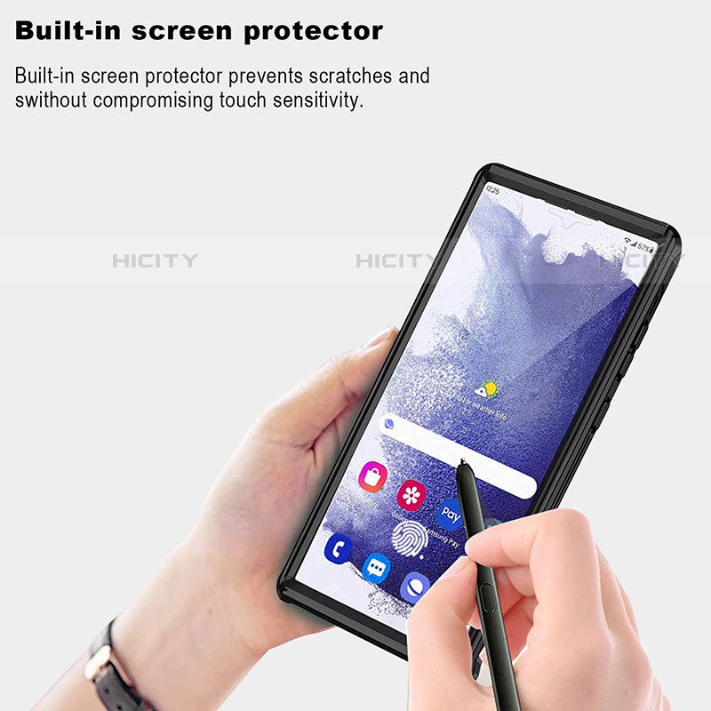 Samsung Galaxy S21 Ultra 5G用360度 フルカバー ハイブリットバンパーケース クリア透明 プラスチック カバー サムスン 