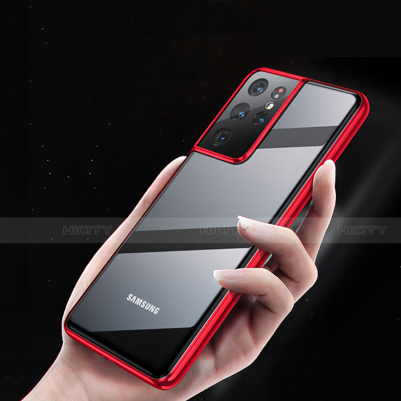 Samsung Galaxy S21 Ultra 5G用極薄ソフトケース シリコンケース 耐衝撃 全面保護 クリア透明 H01 サムスン 