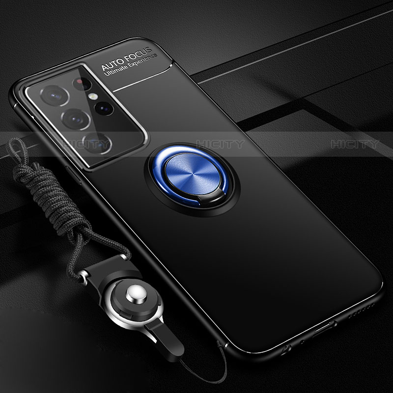 Samsung Galaxy S21 Ultra 5G用極薄ソフトケース シリコンケース 耐衝撃 全面保護 アンド指輪 マグネット式 バンパー A02 サムスン 
