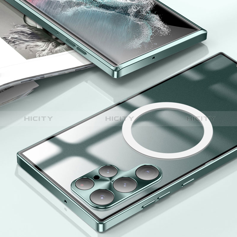 Samsung Galaxy S21 Ultra 5G用ケース 高級感 手触り良い メタル兼プラスチック バンパー Mag-Safe 磁気 Magnetic サムスン 