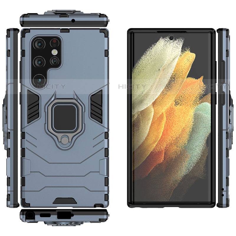 Samsung Galaxy S21 Ultra 5G用ハイブリットバンパーケース プラスチック アンド指輪 マグネット式 S01 サムスン