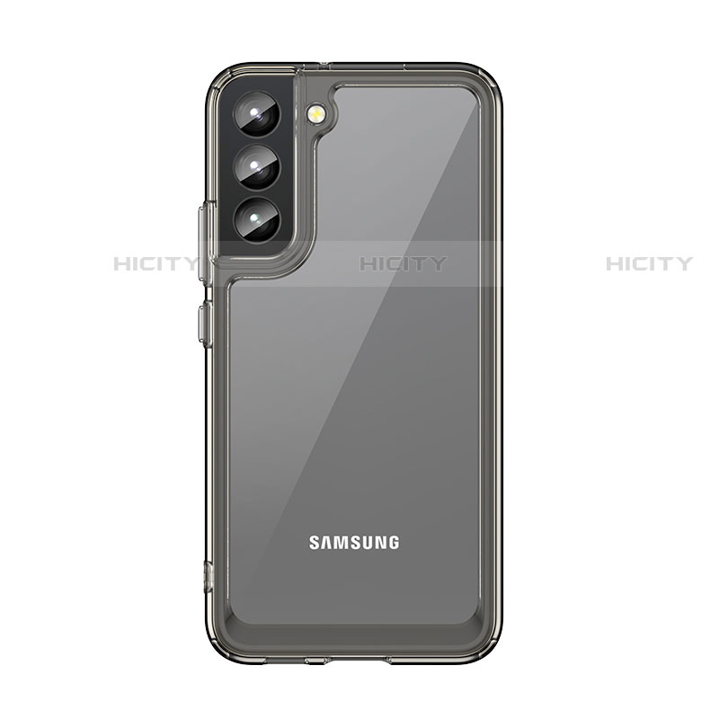 Samsung Galaxy S22 5G用ハイブリットバンパーケース クリア透明 プラスチック カバー M03 サムスン グレー