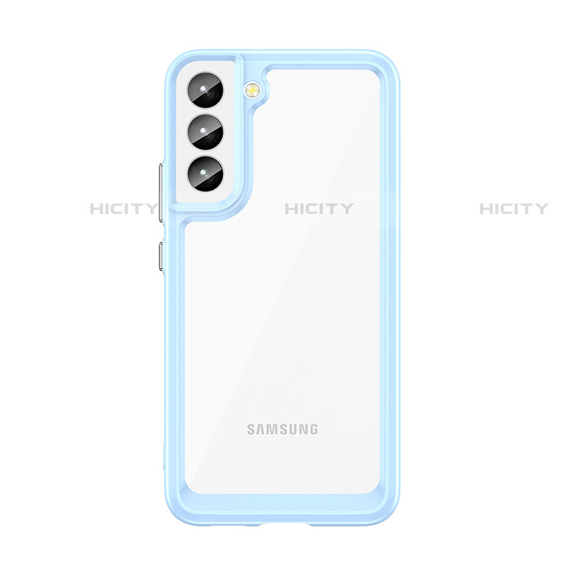 Samsung Galaxy S22 5G用ハイブリットバンパーケース クリア透明 プラスチック カバー M03 サムスン ネイビー