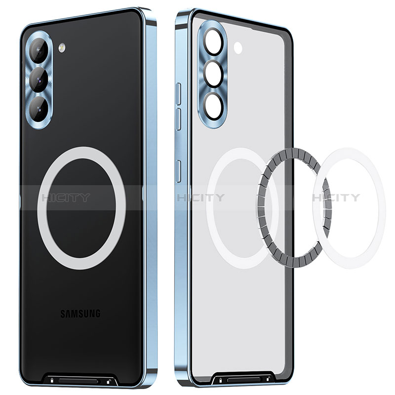 Samsung Galaxy S22 5G用ケース 高級感 手触り良い メタル兼プラスチック バンパー Mag-Safe 磁気 Magnetic LK1 サムスン ネイビー