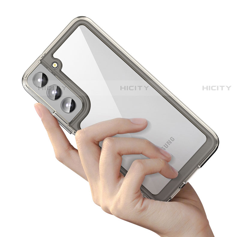 Samsung Galaxy S22 5G用ハイブリットバンパーケース クリア透明 プラスチック カバー M03 サムスン 
