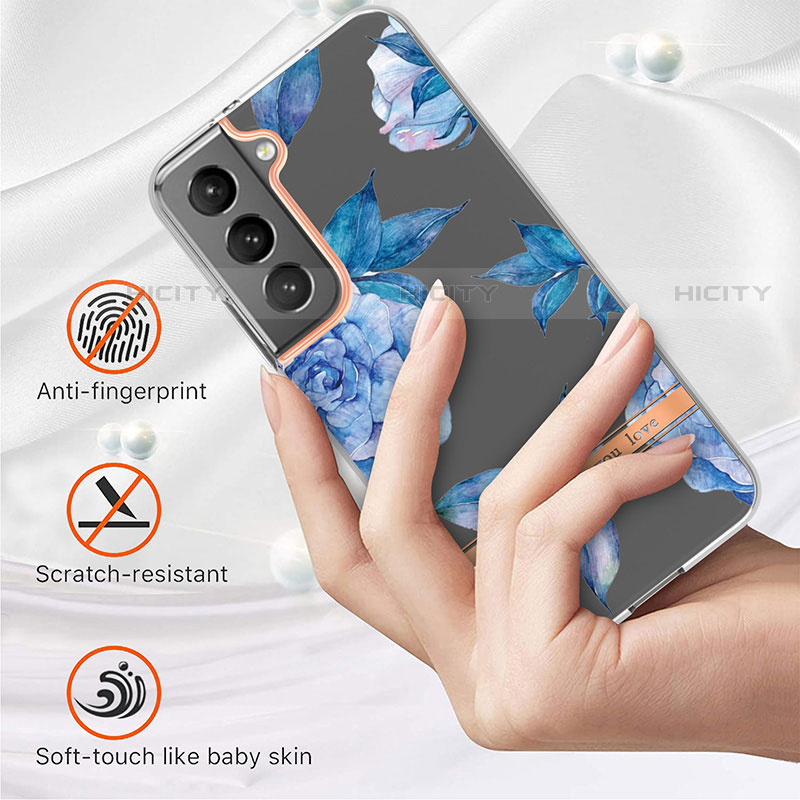 Samsung Galaxy S22 5G用シリコンケース ソフトタッチラバー 花 カバー サムスン 
