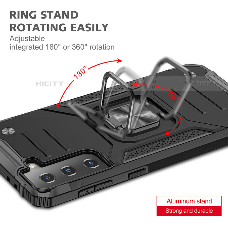 Samsung Galaxy S22 5G用ハイブリットバンパーケース プラスチック アンド指輪 マグネット式 T04 サムスン 