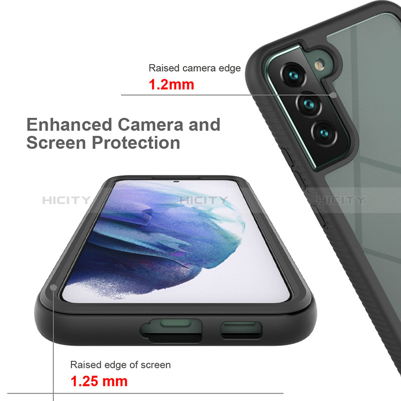 Samsung Galaxy S22 5G用360度 フルカバー ハイブリットバンパーケース クリア透明 プラスチック カバー ZJ1 サムスン 